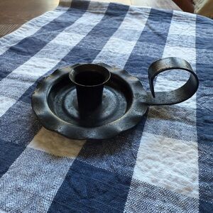 Vintage Black Metal Candle Holder